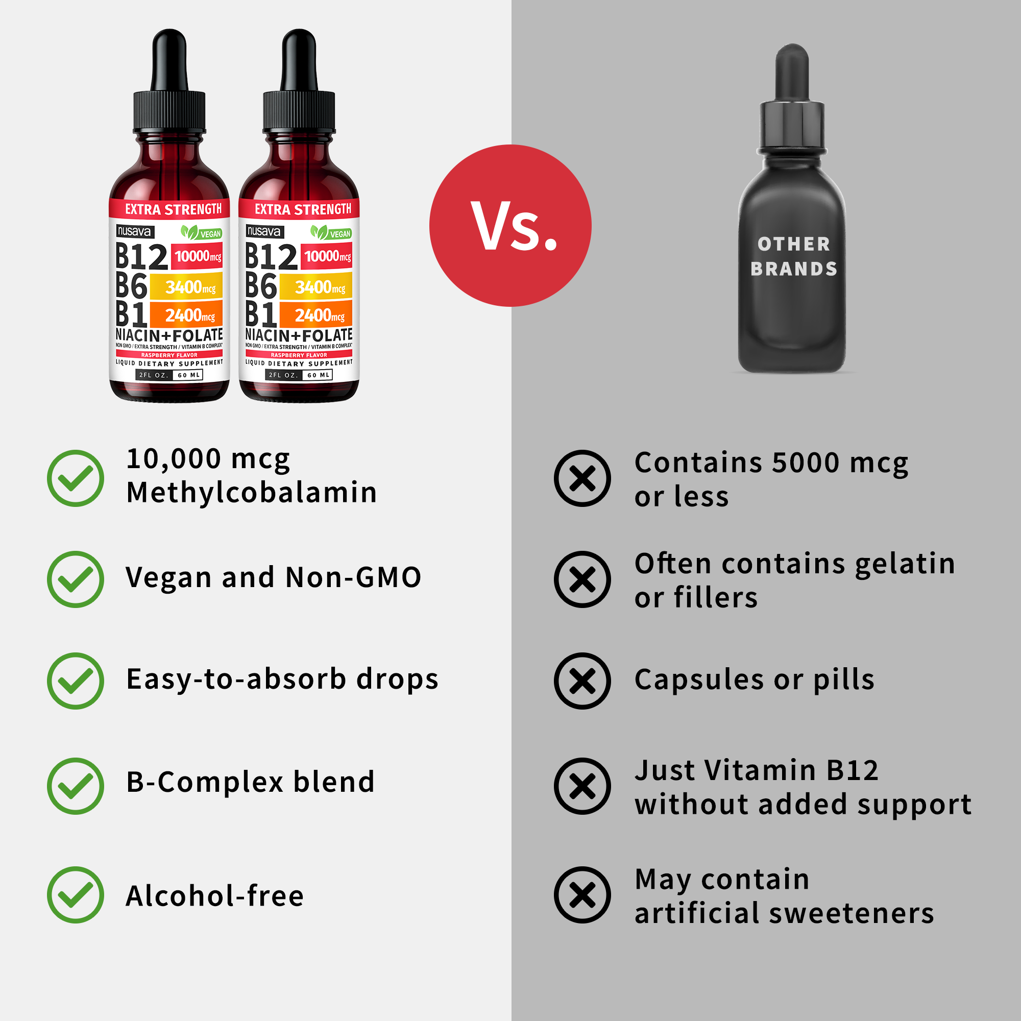 Extra Strength Liquid Vitamin B12 Sublingual Vitamin B Complex