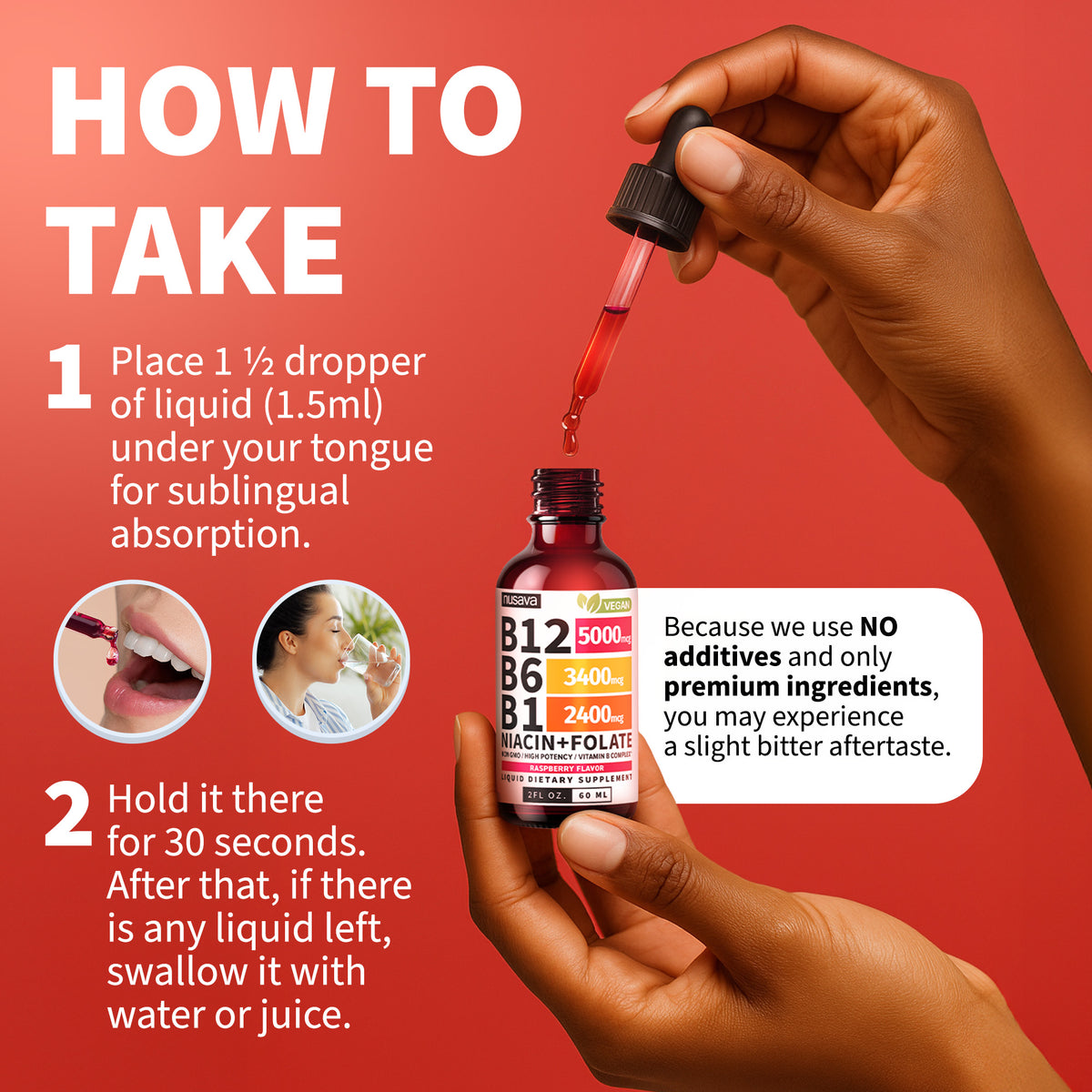 Nusava B12 Liquid Drops - Buy 1 Get 1 Free (2 Bottles)