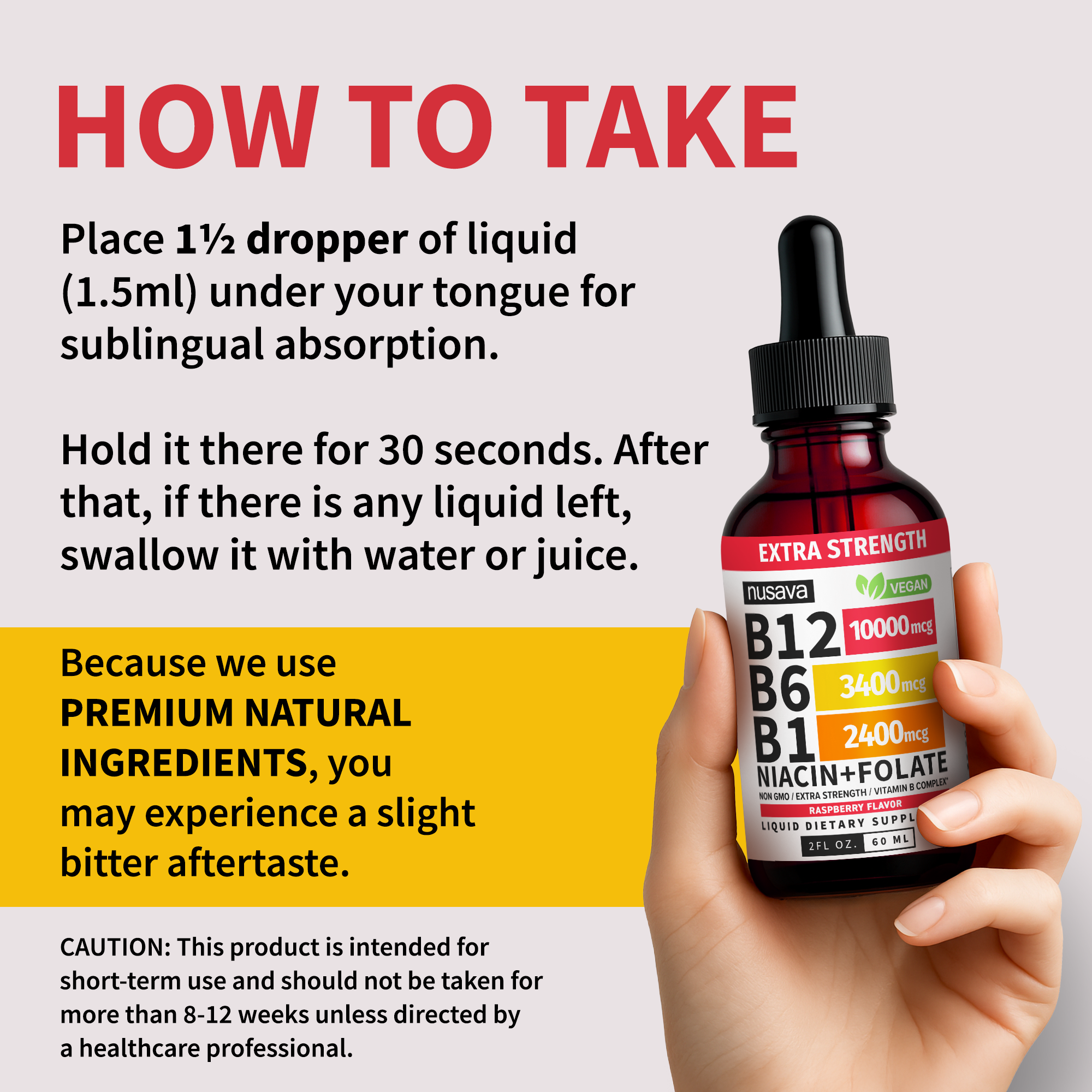 Extra Strength Liquid Vitamin B12 Sublingual Vitamin B Complex