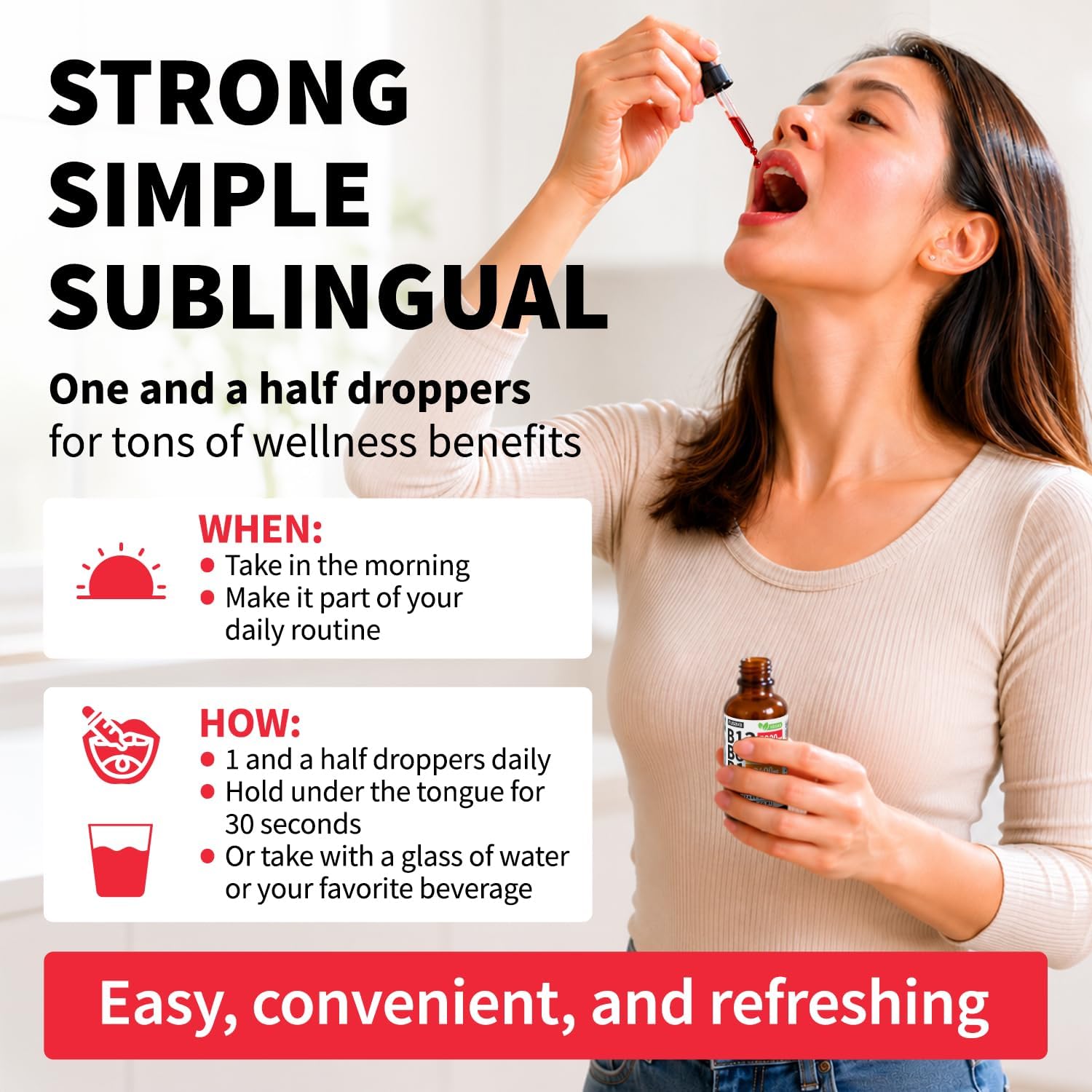 Vitamin B12 and B6 Liquid Drops, B12 Sublingual Vitamin B Complex