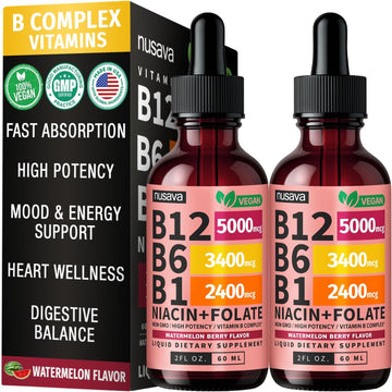 Vitamin B12 Liquid Drops - Watermelon Berry Flavor