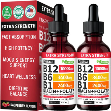 Vitamin B12 Liquid Drops - Raspberry Flavor-Extra Strength