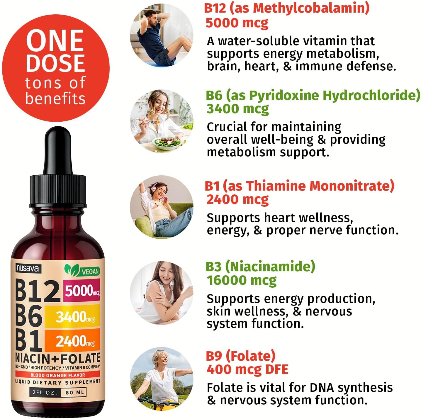 Vitamin B12 Liquid Drops - Blood Orange Flavor
