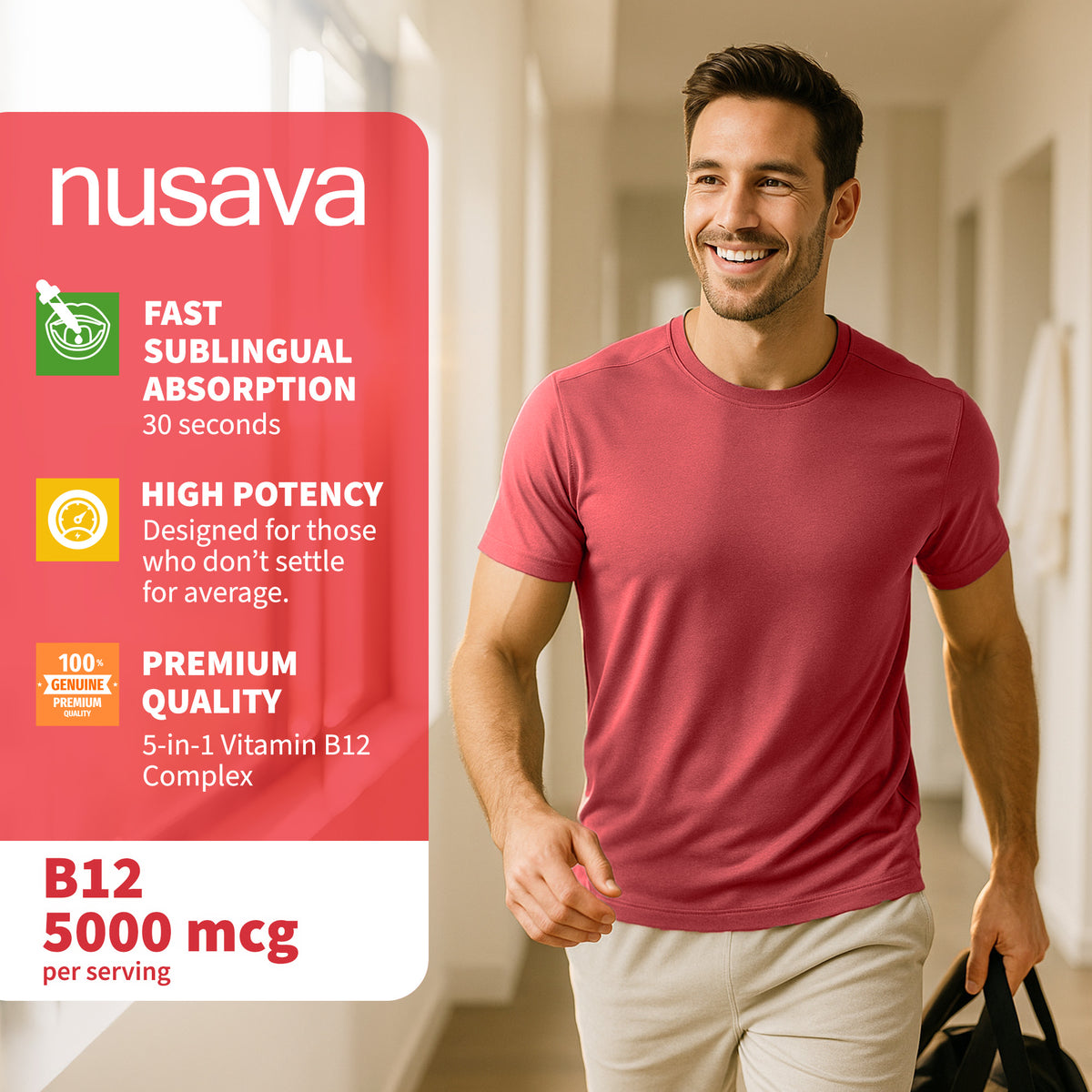 Nusava B12 Liquid Drops - Buy 1 Get 1 Free (2 Bottles)