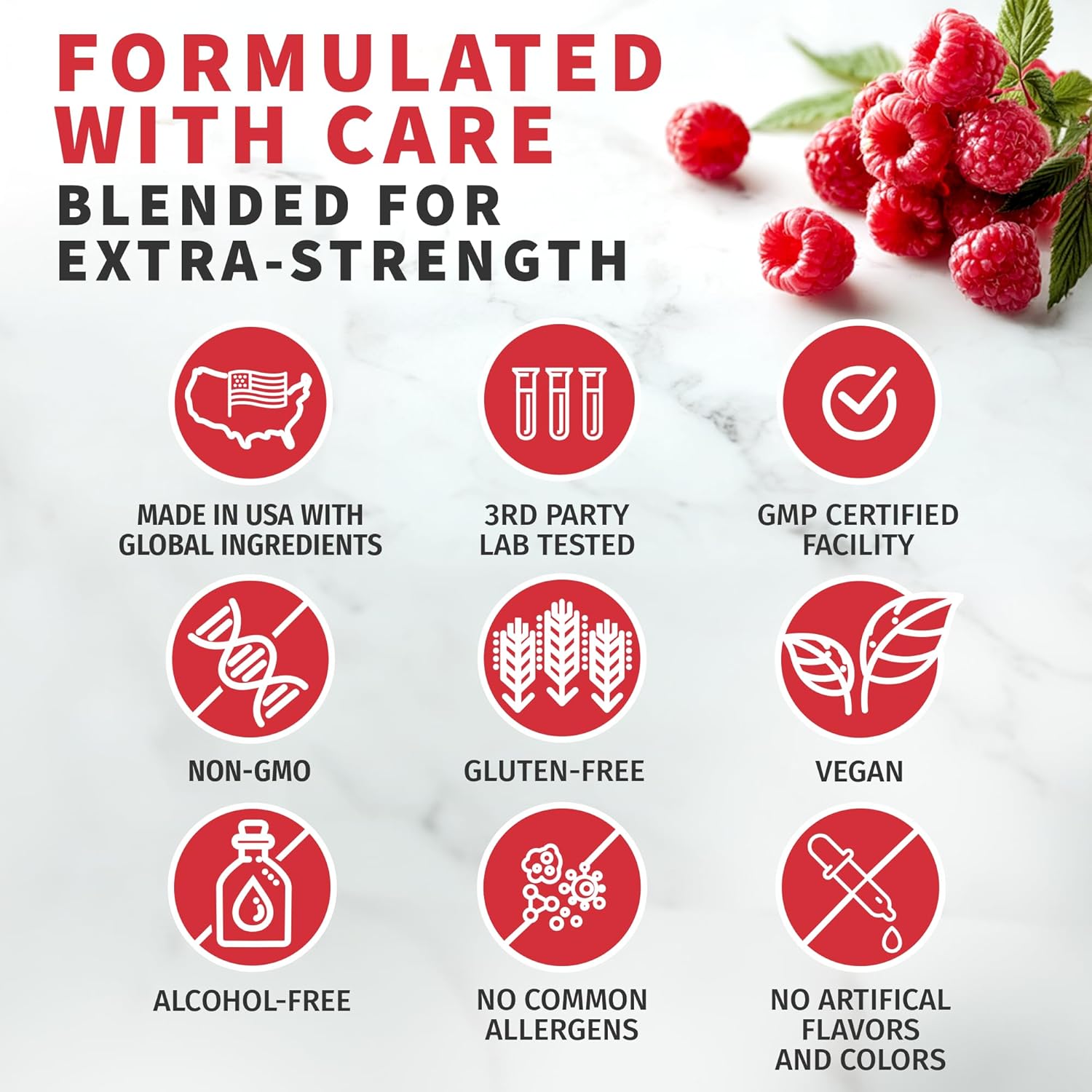 Vitamin B12 Liquid Drops - Raspberry Flavor-Extra Strength