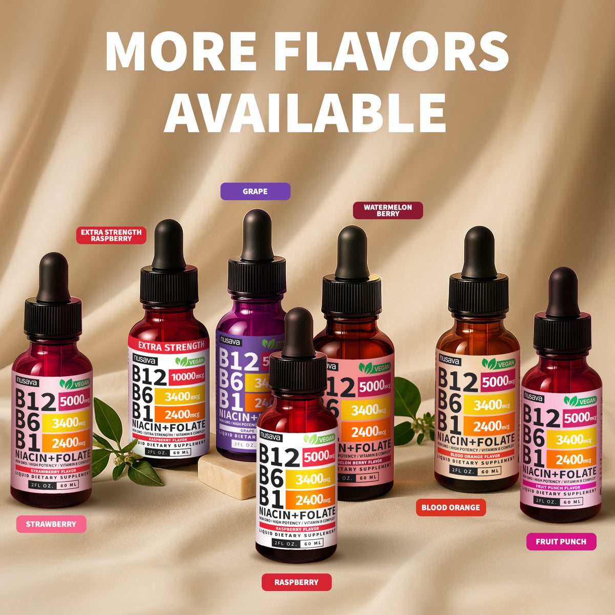 Nusava B12 Liquid Drops - Buy 1 Get 1 Free (2 Bottles)
