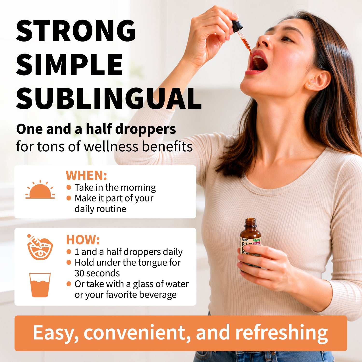 Vitamin B12 and B6 Liquid Drops, B12 Sublingual Vitamin B Complex