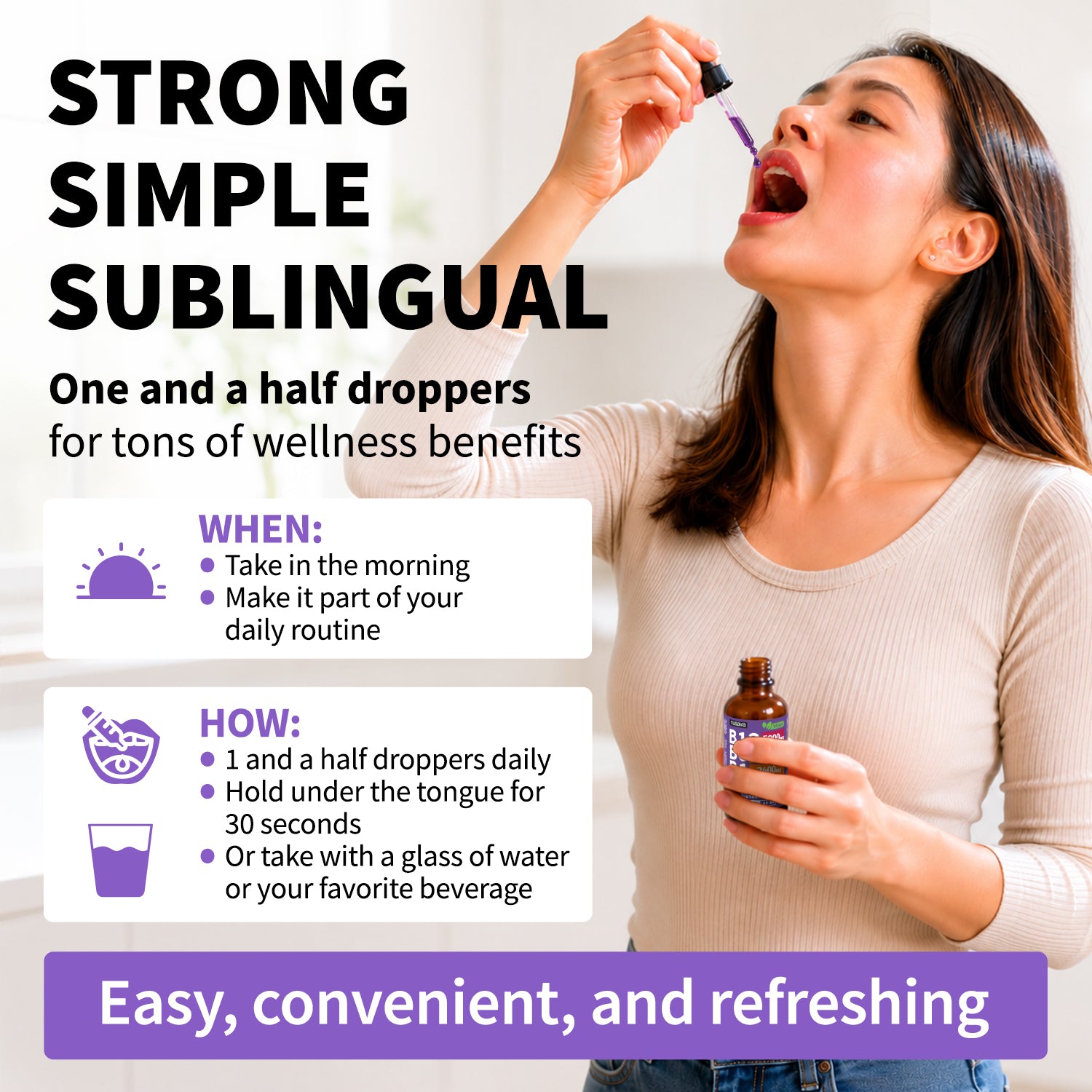 Vitamin B12 and B6 Liquid Drops, B12 Sublingual Vitamin B Complex