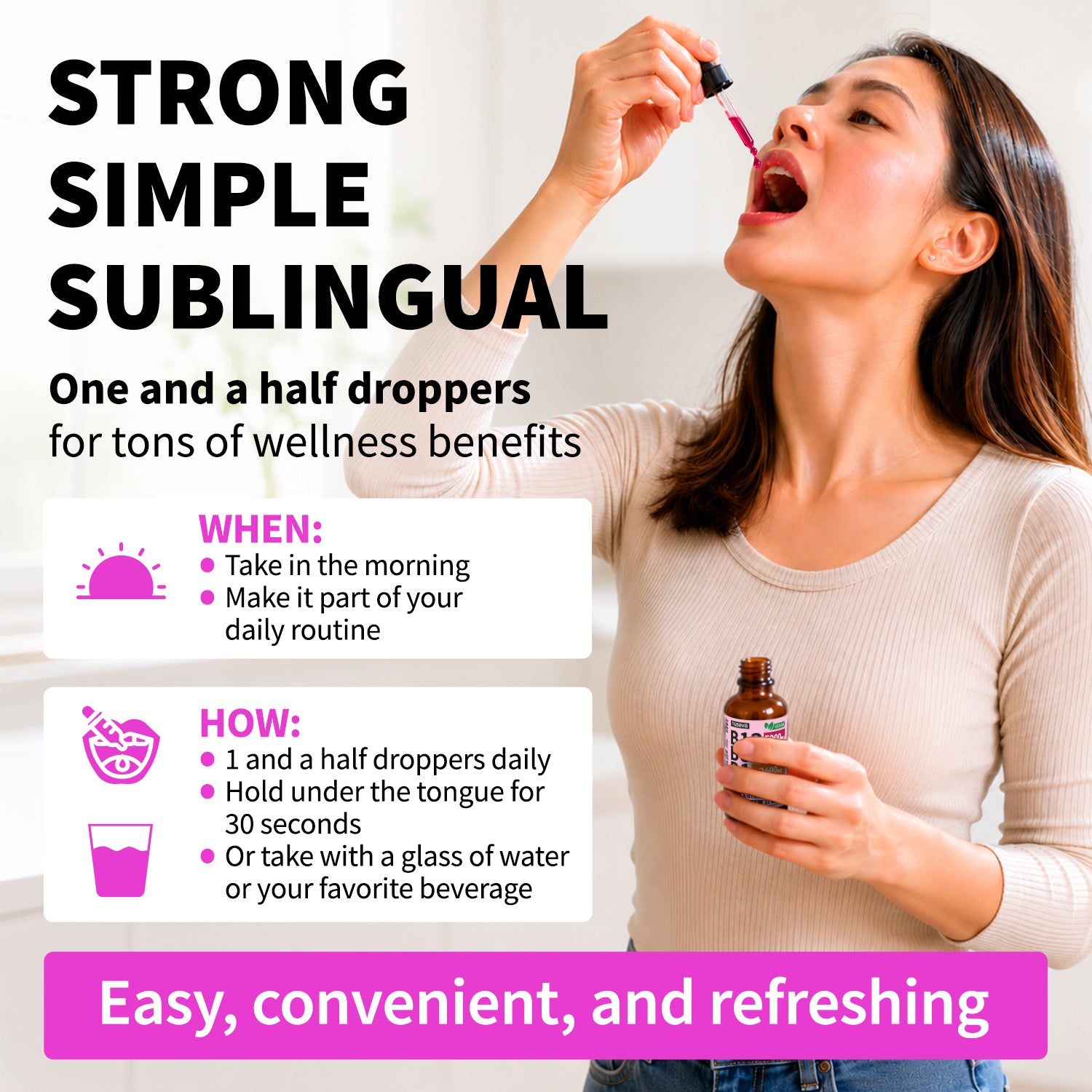 Vitamin B12 and B6 Liquid Drops, B12 Sublingual Vitamin B Complex