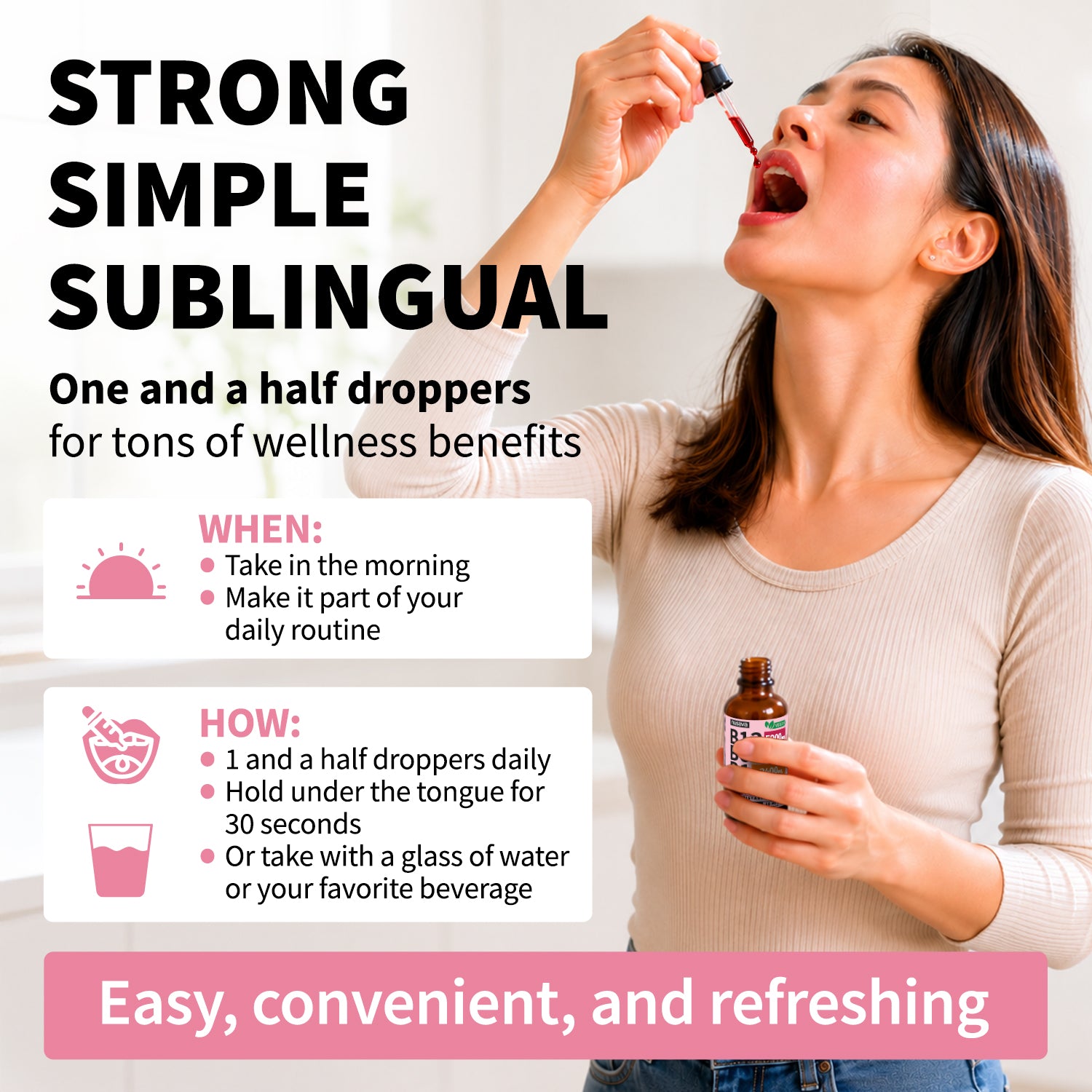 Vitamin B12 and B6 Liquid Drops, B12 Sublingual Vitamin B Complex