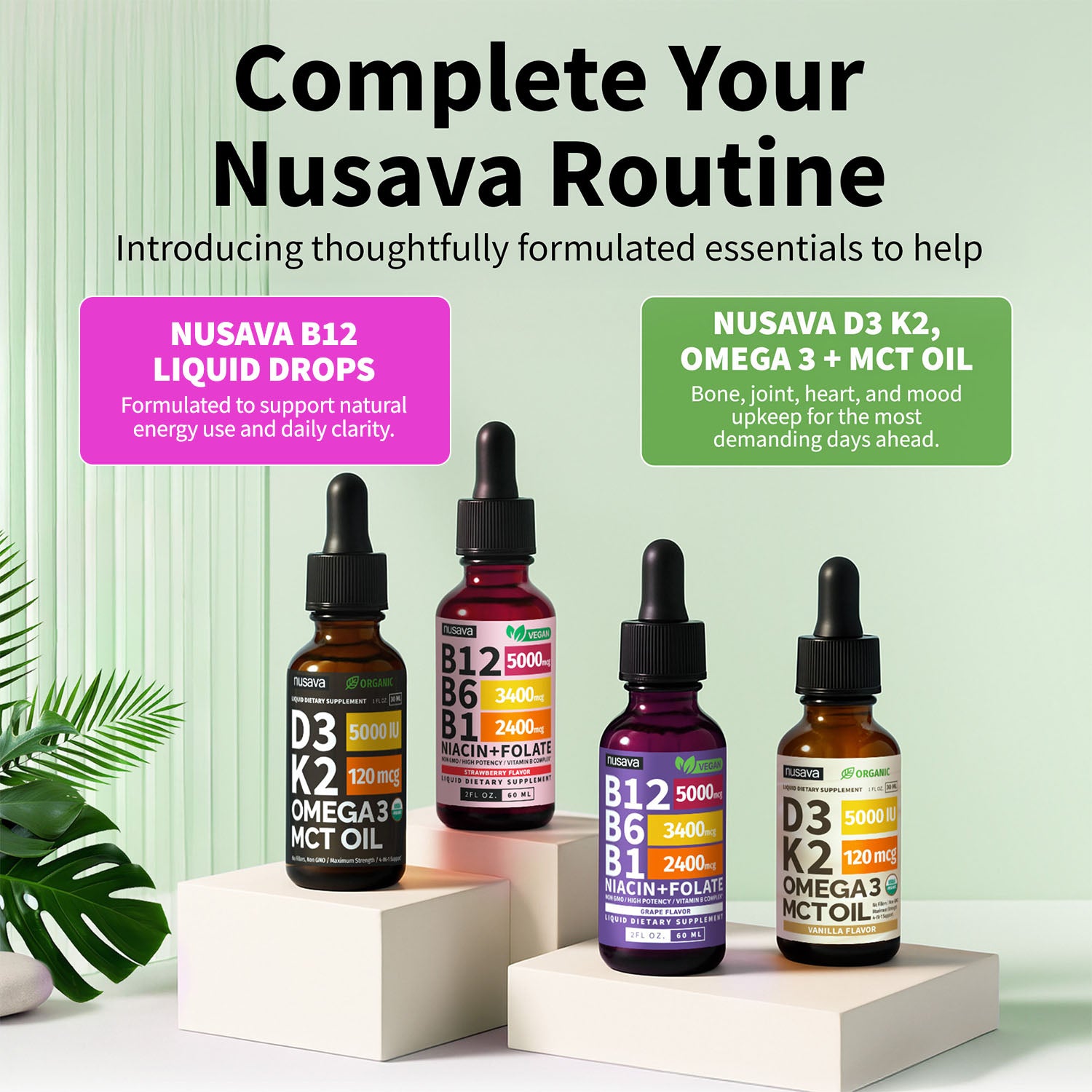 Vitamin B12 and B6 Liquid Drops, B12 Sublingual Vitamin B Complex