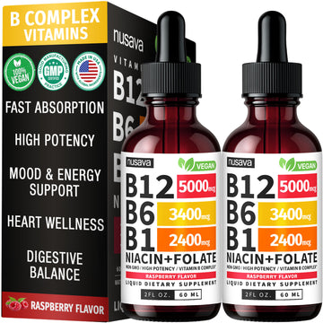 Vitamin B12 and B6 Liquid Drops, B12 Sublingual Vitamin B Complex