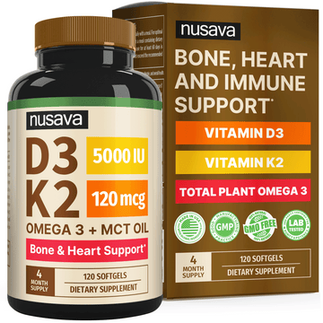 NUSAVA Vitamin D3 K2 Vegan Omega 3 Softgel