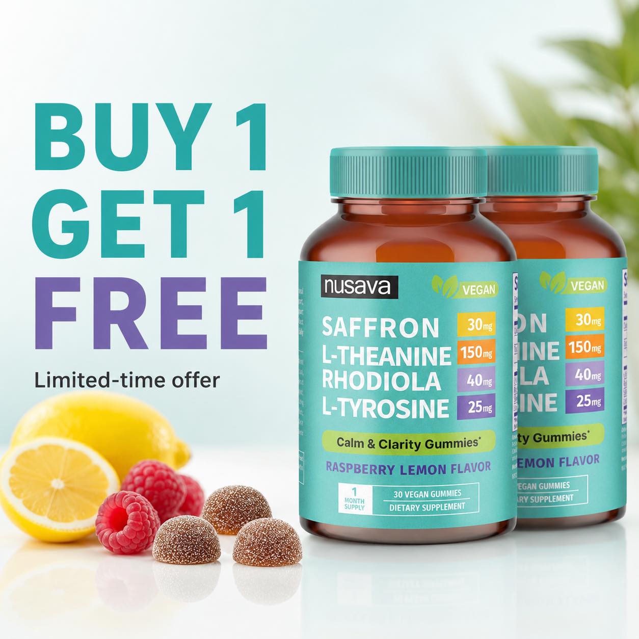 Nusava Saffron Gummies, one gummy a day