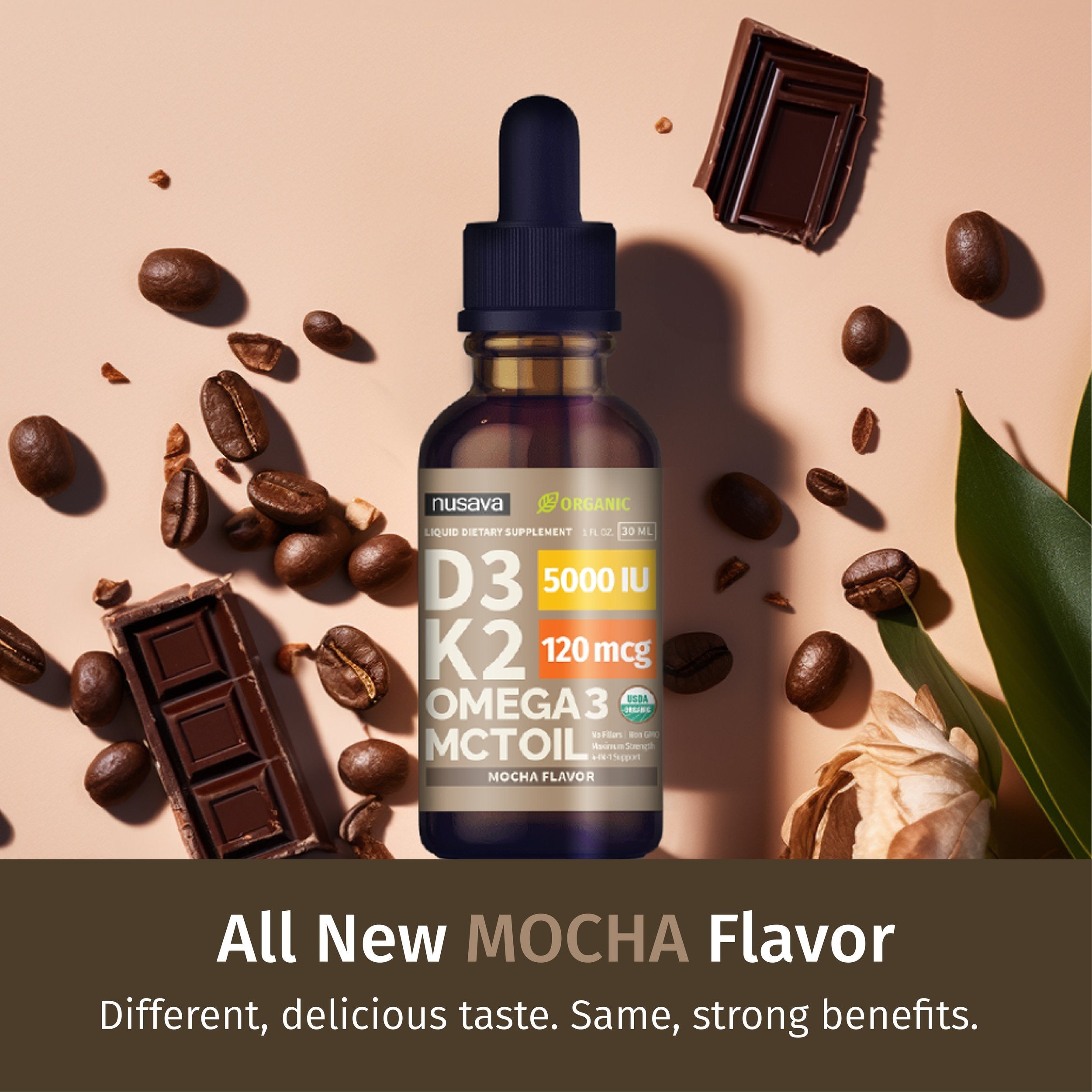 Organic Vitamin D3 K2 Drops - Mocha Flavor