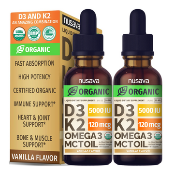 Organic Vitamin D3 K2 Drops - Vanilla Flavor