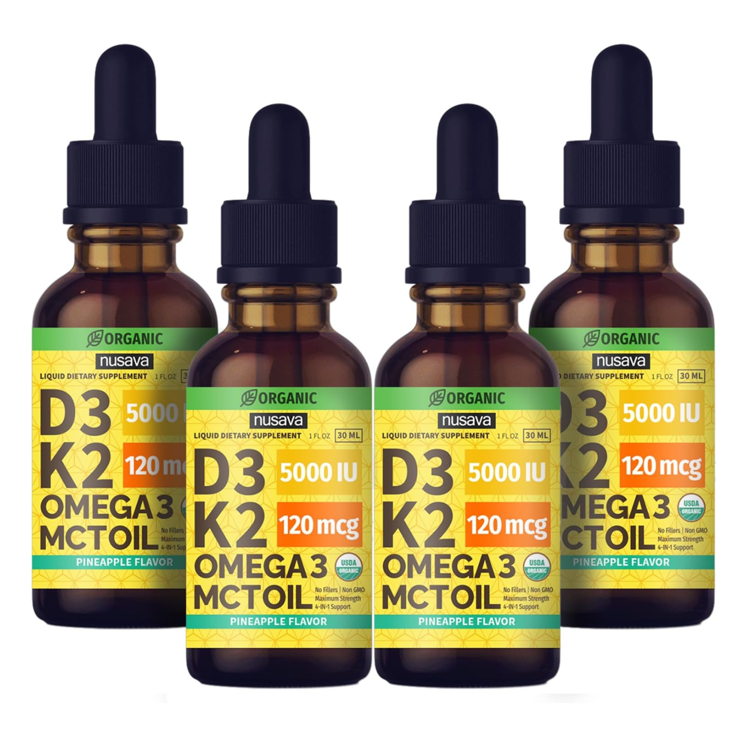 Organic Vitamin D3 K2 Drops - Pineapple Flavor