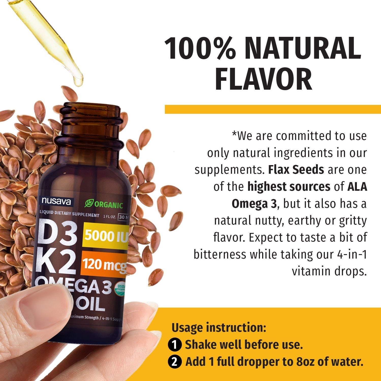Organic Vitamin D3 K2 Drops - Unflavored