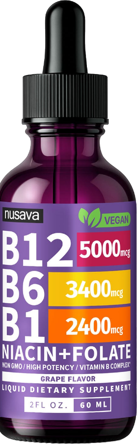 Nusava B12 liquid drops, grape flavor